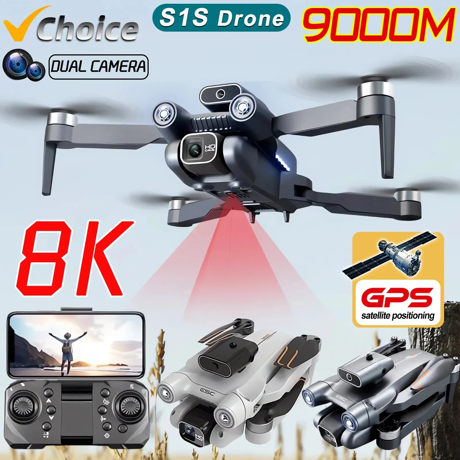 Drone Surveying - S1S Drone kamera GPS 5G 8K