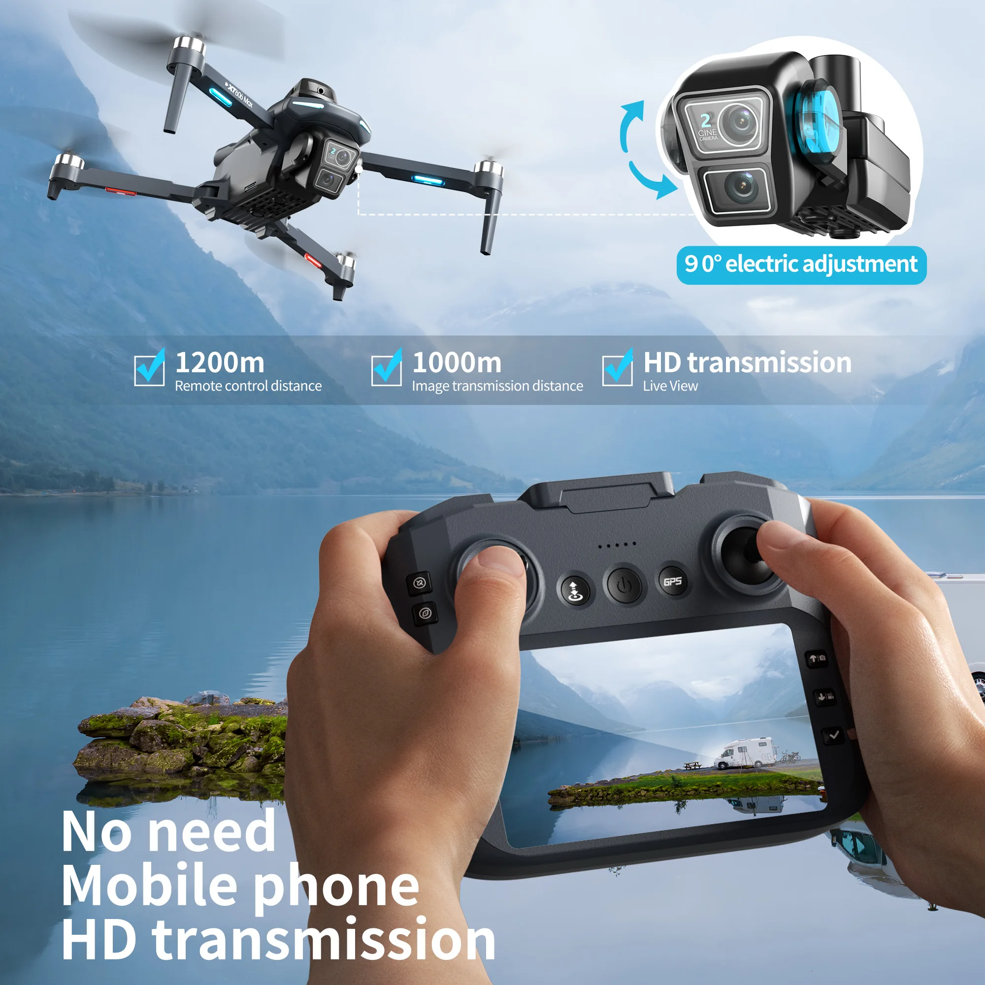 Drone Profesional Lenovo XT606 - Drone Surveying ulasan dan harga