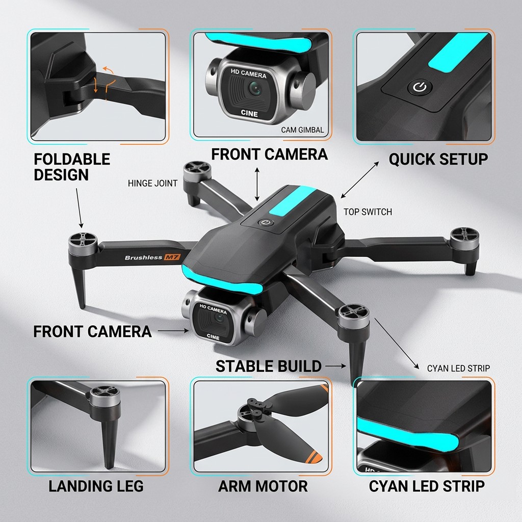 Drone RC M7 Baru Profesional 8 - Drone Surveying ulasan dan harga
